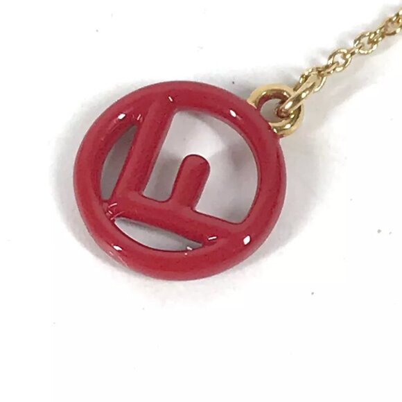 FENDI Accessories F is Chain Long Pierce Metal Gold/Red - Picture 8 of 9